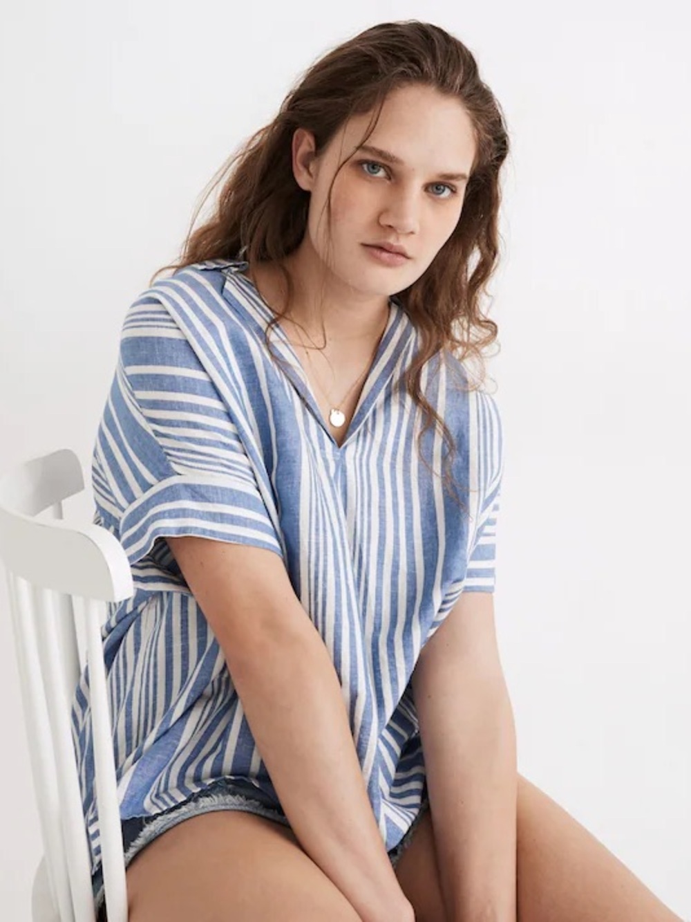 Madewell Courier Shirt with Button Back
